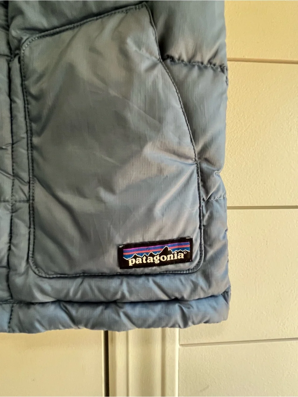 Patagonia Baby Bivy Down Vest Blue Colorblock 3Т ✨Flawed Gem✨